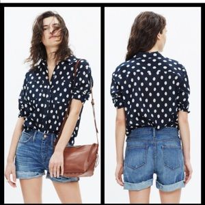 Madewell high waist boyfriend jean shorts